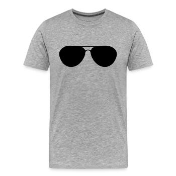 Sonnenbrille - Männer Premium Bio T-Shirt - Grau meliert - Vorne - Damien (186cm)