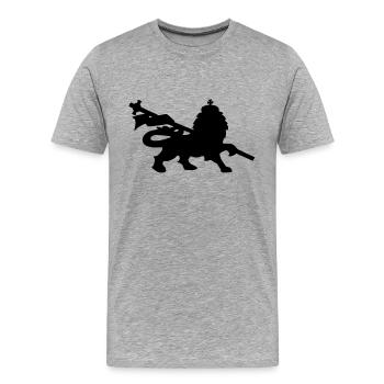 Löwe lion rasta dub music king fun symbol - Männer Premium Bio T-Shirt - Grau meliert - Vorne - Damien (186cm)