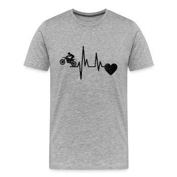Motocross Cyclomoteur Cadeau Moto MotoCycliste - T-shirt bio Premium Homme - gris chiné - Devant - Damien (186cm)