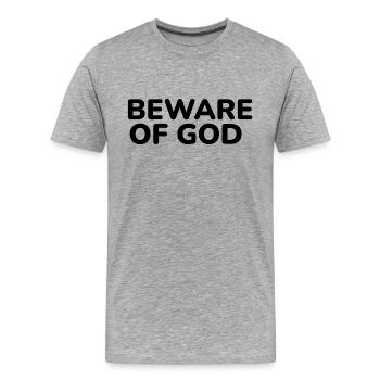 Avertissement - T-shirt bio Premium Homme - gris chiné - Devant - Damien (186cm)