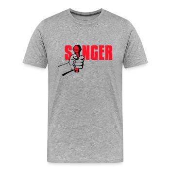 singer - Männer Premium Bio T-Shirt - Grau meliert - Vorne - Damien (186cm)