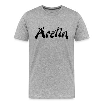 Ärztin - Männer Premium Bio T-Shirt - Grau meliert - Vorne - Damien (186cm)