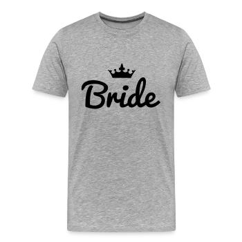 Bride Crown - Männer Premium Bio T-Shirt - Grau meliert - Vorne - Damien (186cm)