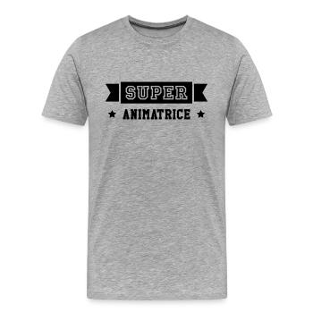 Animateur / Animatrice / Animation / Vacances - T-shirt bio Premium Homme - gris chiné - Devant - Damien (186cm)