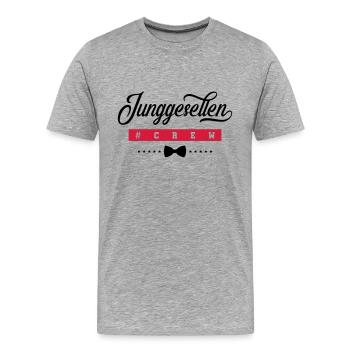 junggesellen crew - Männer Premium Bio T-Shirt - Grau meliert - Vorne - Damien (186cm)