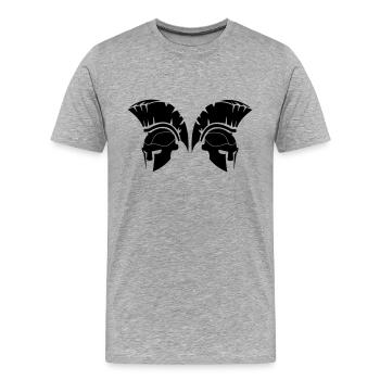 Spartans - Männer Premium Bio T-Shirt - Grau meliert - Vorne - Damien (186cm)