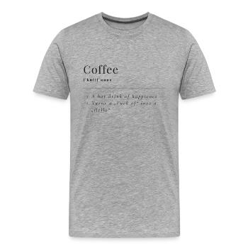 Coffee Definition - Men's Premium Organic T-Shirt - heather grey - Front - Damien (186cm)