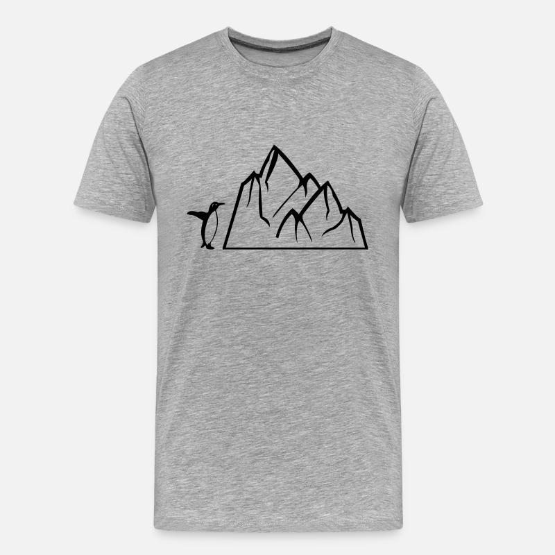 pinguin eisberg - Männer Premium Bio T-Shirt - Grau meliert