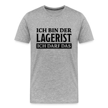 Lagerist Spruch Logistik Lustige Lagerist Geschenk - Männer Premium Bio T-Shirt - Grau meliert - Vorne - Damien (186cm)