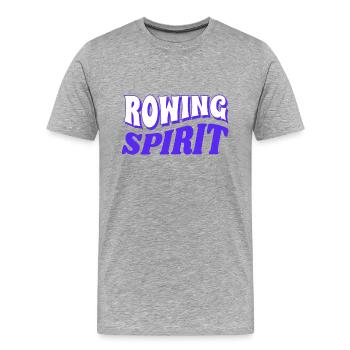 de l’aviron - Aviron - Rameur - Rameur - T-shirt bio Premium Homme - gris chiné - Devant - Damien (186cm)