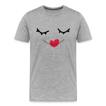 sourire - T-shirt bio Premium Homme - gris chiné - Devant - Damien (186cm)