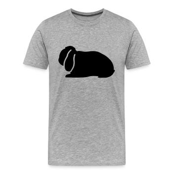 NHD emblème Dwarf Lop lapin bélier - T-shirt bio Premium Homme - gris chiné - Devant - Damien (186cm)
