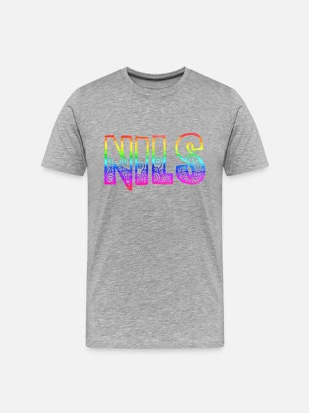 nils rs regenbogen - Männer Premium Bio T-Shirt - Grau meliert