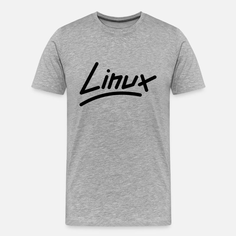 Linux - Vector - Men's Premium Organic T-Shirt - heather grey