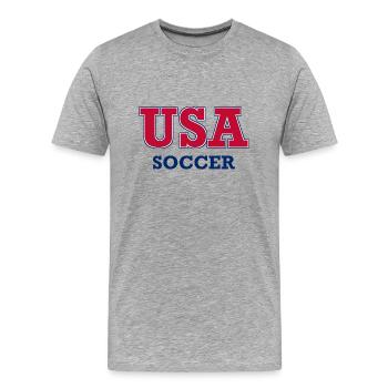 USA Soccer - National Colors - United States - Männer Premium Bio T-Shirt - Grau meliert - Vorne - Damien (186cm)