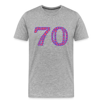 ANNIVERSARY. HAPPY BIRTHDAY. HAPPY BIRTHDAY. - Men's Premium Organic T-Shirt - heather grey - Front - Damien (186cm)