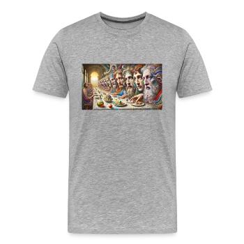 Die Tafel - Männer Premium Bio T-Shirt - Grau meliert - Vorne - Damien (186cm)