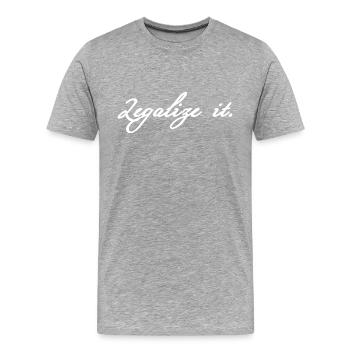 Legalize it weis - Männer Premium Bio T-Shirt - Grau meliert - Vorne - Damien (186cm)