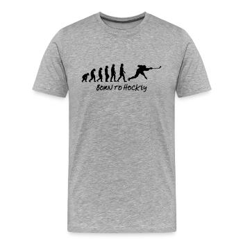 né au hockey - T-shirt bio Premium Homme - gris chiné - Devant - Damien (186cm)