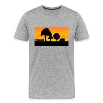 Bauernhof - Männer Premium Bio T-Shirt - Grau meliert - Vorne - Damien (186cm)