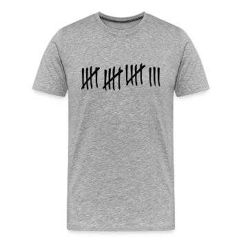 18 Striche - Männer Premium Bio T-Shirt - Grau meliert - Vorne - Damien (186cm)
