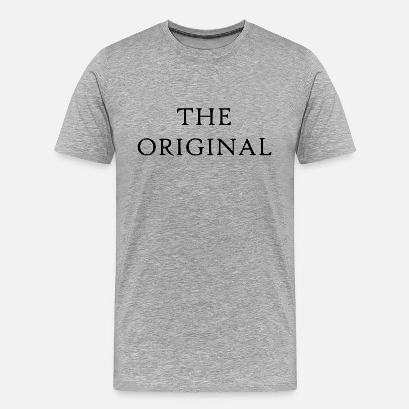 Statement Spruch The Original - Männer Premium Bio T-Shirt - Grau meliert