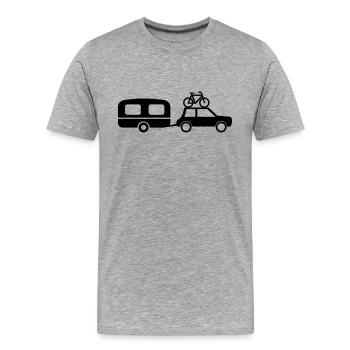 Auto Wohnwagen - Männer Premium Bio T-Shirt - Grau meliert - Vorne - Damien (186cm)