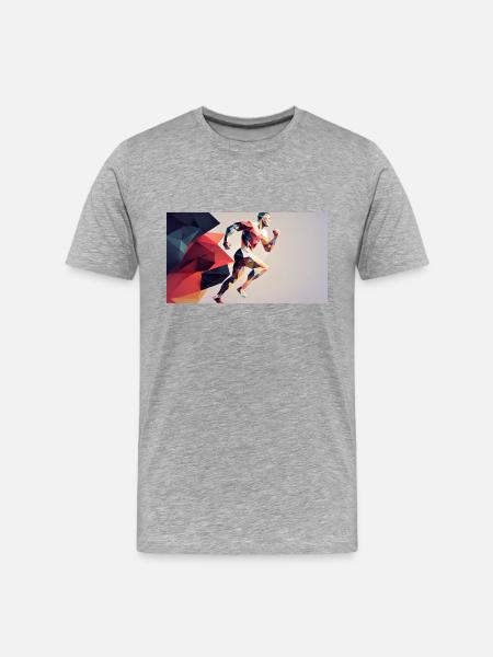 Sprinter - Männer Premium Bio T-Shirt - Grau meliert
