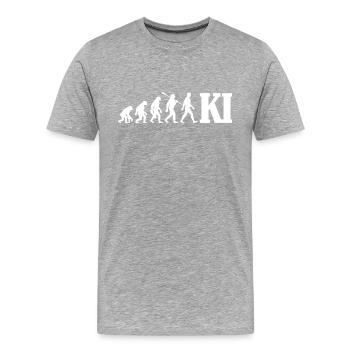 Evolution - Künstliche Intelligenz - KI - Männer Premium Bio T-Shirt - Grau meliert - Vorne - Damien (186cm)