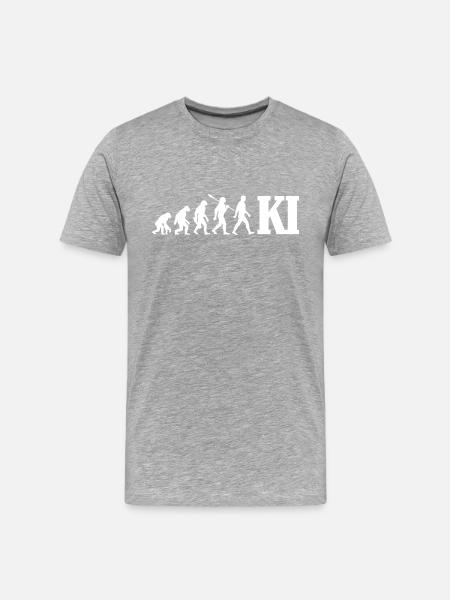 Evolution - Künstliche Intelligenz - KI - Männer Premium Bio T-Shirt - Grau meliert