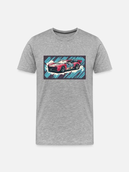 Racecar Red-Blue - Men's Premium Organic T-Shirt - heather grey