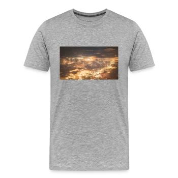 Survol d’Oslo - T-shirt bio Premium Homme - gris chiné - Devant - Damien (186cm)