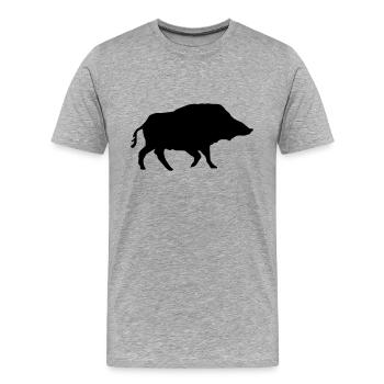 Boar - Men's Premium Organic T-Shirt - heather grey - Front - Damien (186cm)