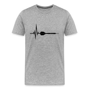 herzschlag puls frequenz logo text spielen darts v - Männer Premium Bio T-Shirt - Grau meliert - Vorne - Damien (186cm)