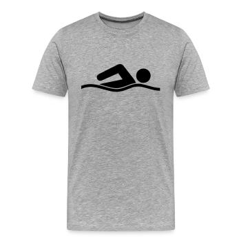 swimming__f1 - T-shirt bio Premium Homme - gris chiné - Devant - Damien (186cm)