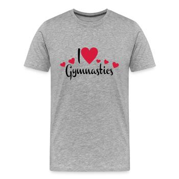 Gymnastik - Männer Premium Bio T-Shirt - Grau meliert - Vorne - Damien (186cm)