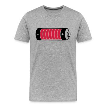 Charging bar battery clipart - Men's Premium Organic T-Shirt - heather grey - Front - Damien (186cm)