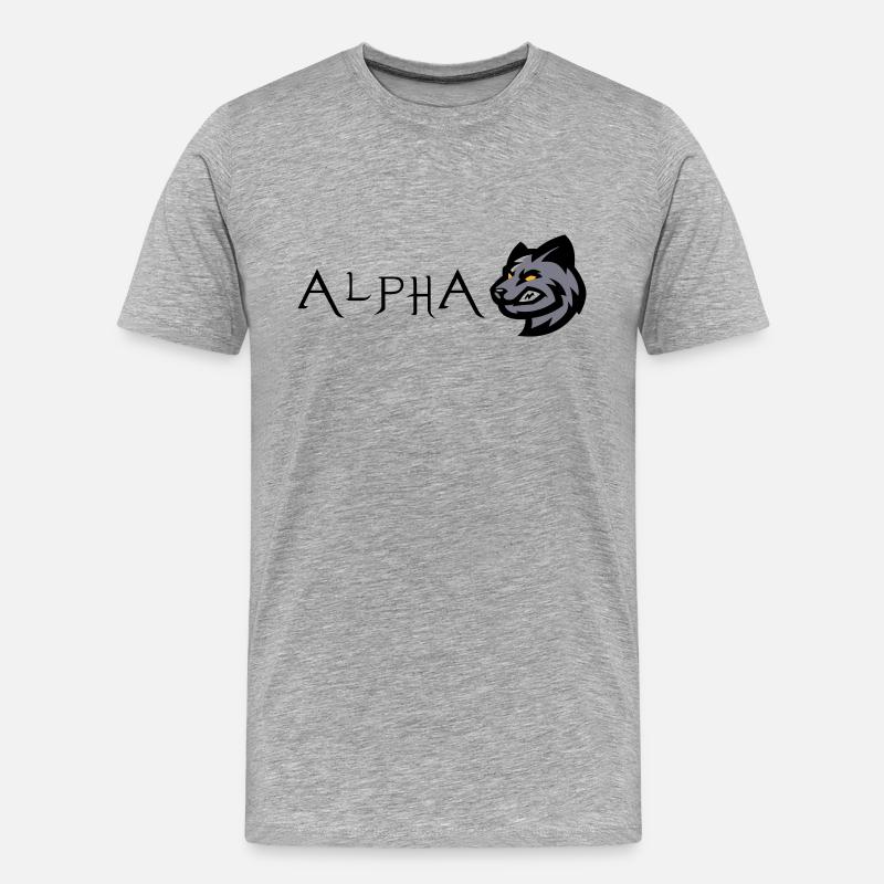 Wolf Wolf Alpha - Männer Premium Bio T-Shirt - Grau meliert