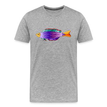 Poisson - T-shirt bio Premium Homme - gris chiné - Devant - Damien (186cm)