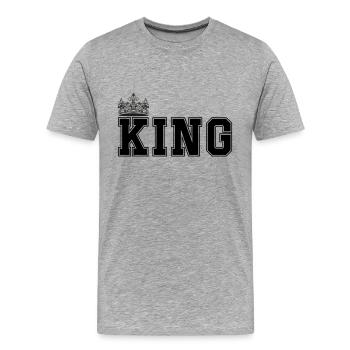 Roi - T-shirt bio Premium Homme - gris chiné - Devant - Damien (186cm)