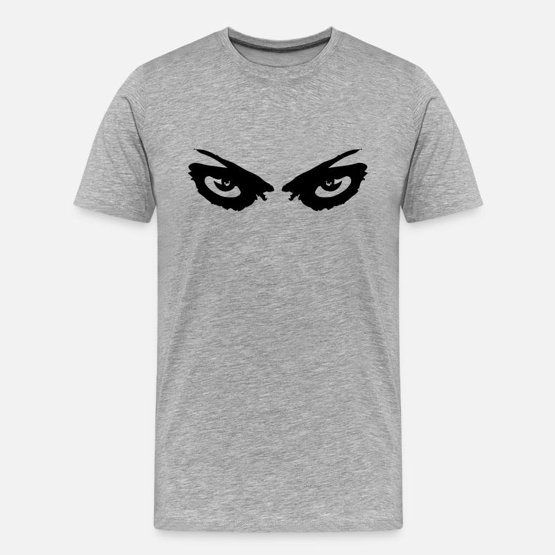 augen - Männer Premium Bio T-Shirt - Grau meliert