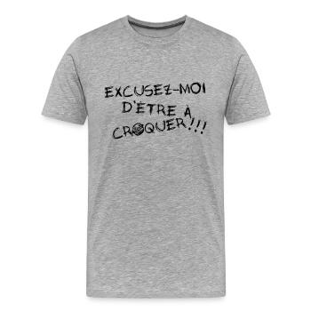 Sorry to be chewable - Men's Premium Organic T-Shirt - heather grey - Front - Damien (186cm)