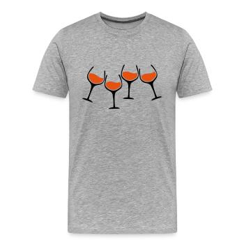 rotwein glaeser anstossen - Männer Premium Bio T-Shirt - Grau meliert - Vorne - Damien (186cm)