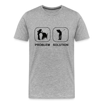 Golf Golf Clubs Golfer Saying Golf Ball - Men's Premium Organic T-Shirt - heather grey - Front - Damien (186cm)