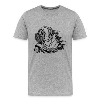 Deutsch Mastiff an Retro Banner - Men's Premium Organic T-Shirt - heather grey - Front - Damien (186cm)