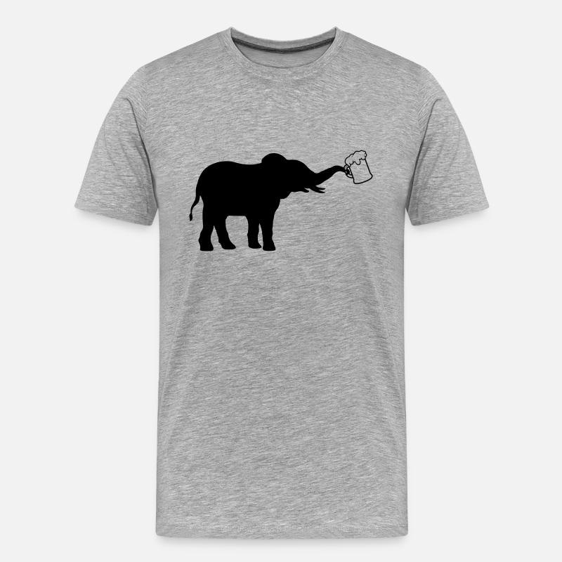 Krug Bier Elefant cool - Männer Premium Bio T-Shirt - Grau meliert