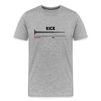 Synthesizer Kick Drum Synth DAW Transient Tail - Men's Premium Organic T-Shirt - heather grey - Front - Damien (186cm)