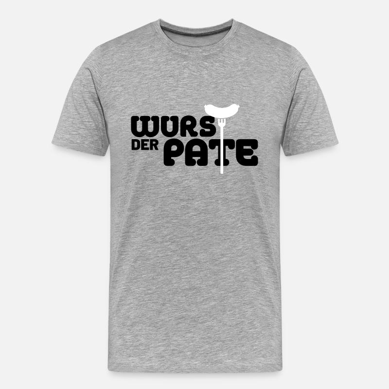 Der Wurstpate - Männer Premium Bio T-Shirt - Grau meliert