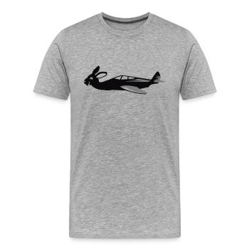 Bunny Air lapin volant propagation VECTORGRAPHIC - T-shirt bio Premium Homme - gris chiné - Devant - Damien (186cm)