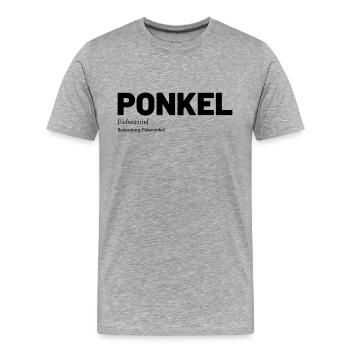 Ponkel Patenonkel Onkel - Männer Premium Bio T-Shirt - Grau meliert - Vorne - Damien (186cm)